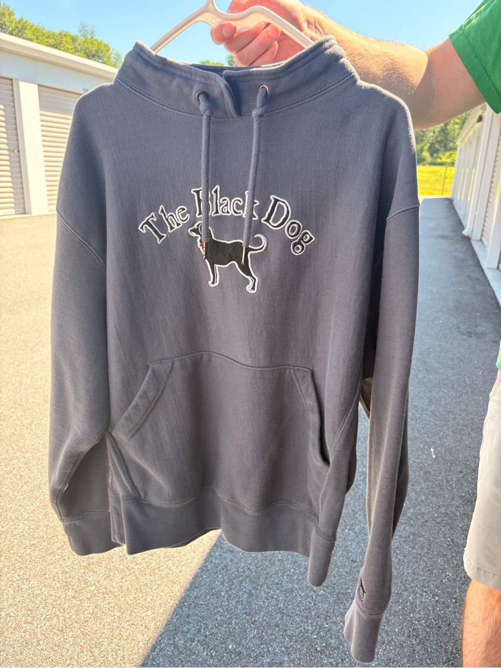 The Black Dog Navy Pullover Hoodie with Embroidered Logo